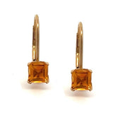 14K Yellow Gold Citrine Drop Earrings